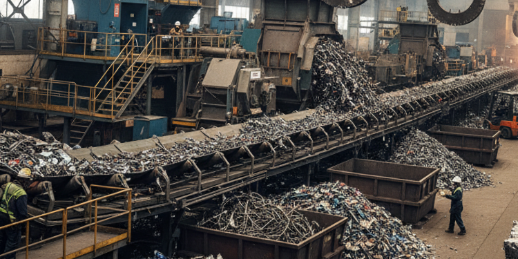 Metal recycling service icon - Ferrous and non-ferrous metal recycling
