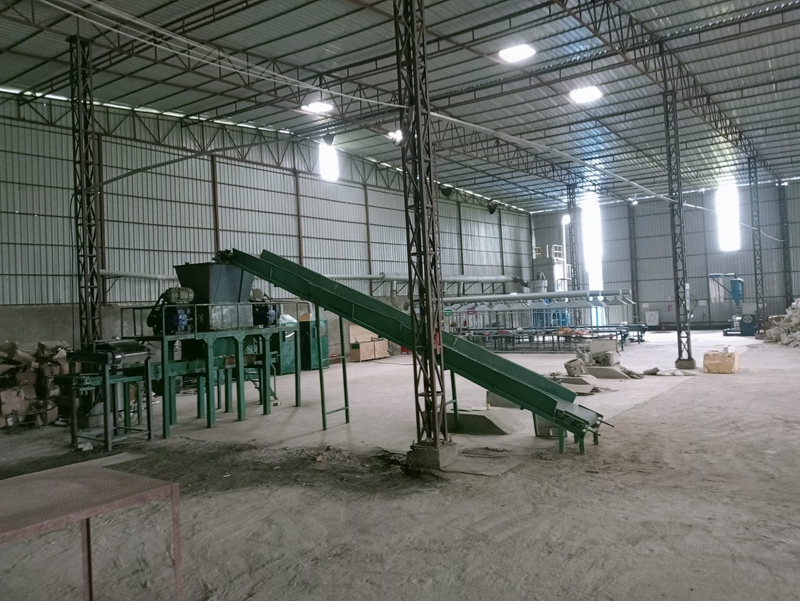 Modern recycling facility with state-of-the-art equipment