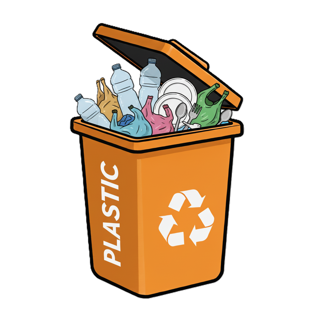 Plastic recycling service icon - Plastic waste sorting and processing